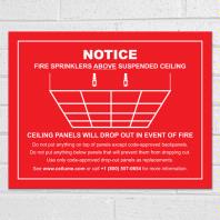 Drop-Out Ceiling Safety Notice